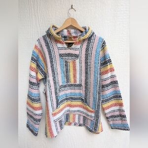 NWT Earth Ragz Multicolor Stripe Baja Joe Mexican Hoodie Jacket Size Small